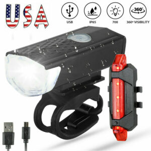 Rainproof USB Bike Light – Front & Rear Rechargeable LED