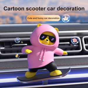 Skateboarding Bear Car Ornament – High-Temp Resistant, Exquisite Craftsmanship