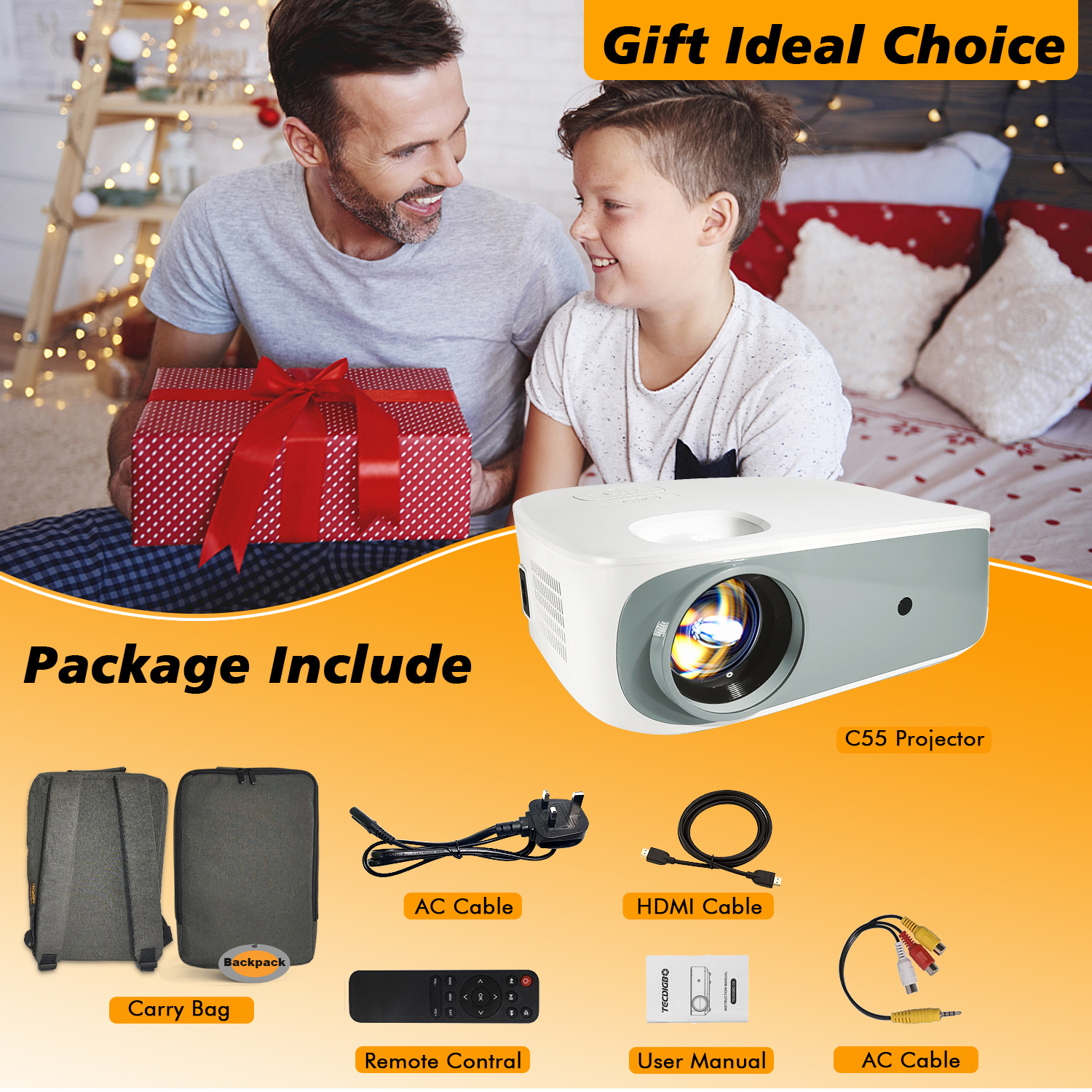 4K 5G Bluetooth Projector, Native 1080P 4D Keystone Outdoor Movie Projector - Image 4