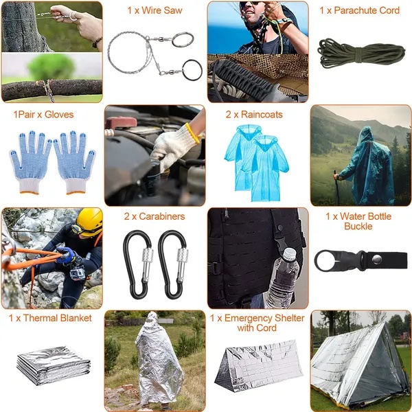 125Pcs Tactical Survival & First Aid Kit - Image 2