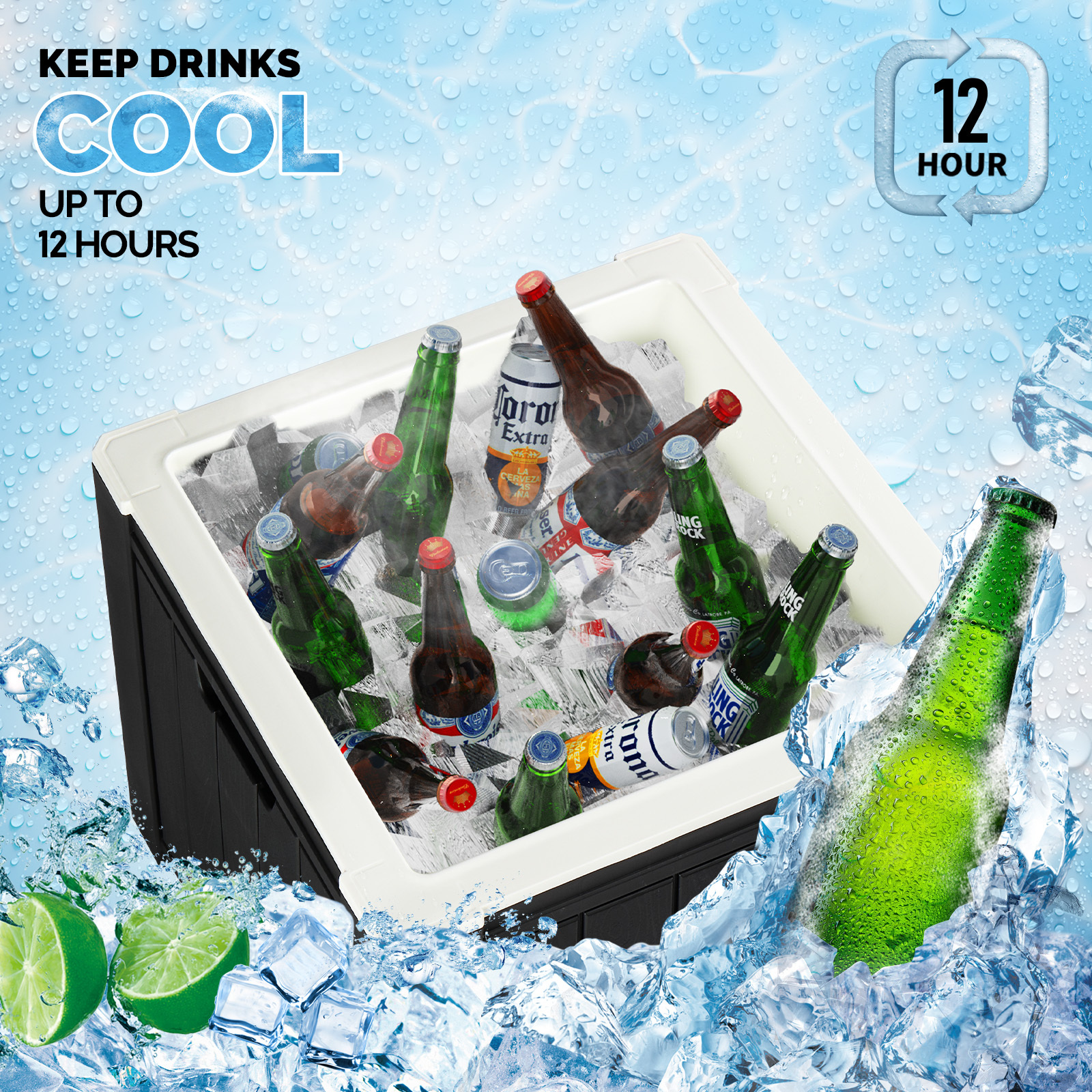 Multi-purpose Ice Cooler Outdoor Cocktail Side Table For Camping - Image 4