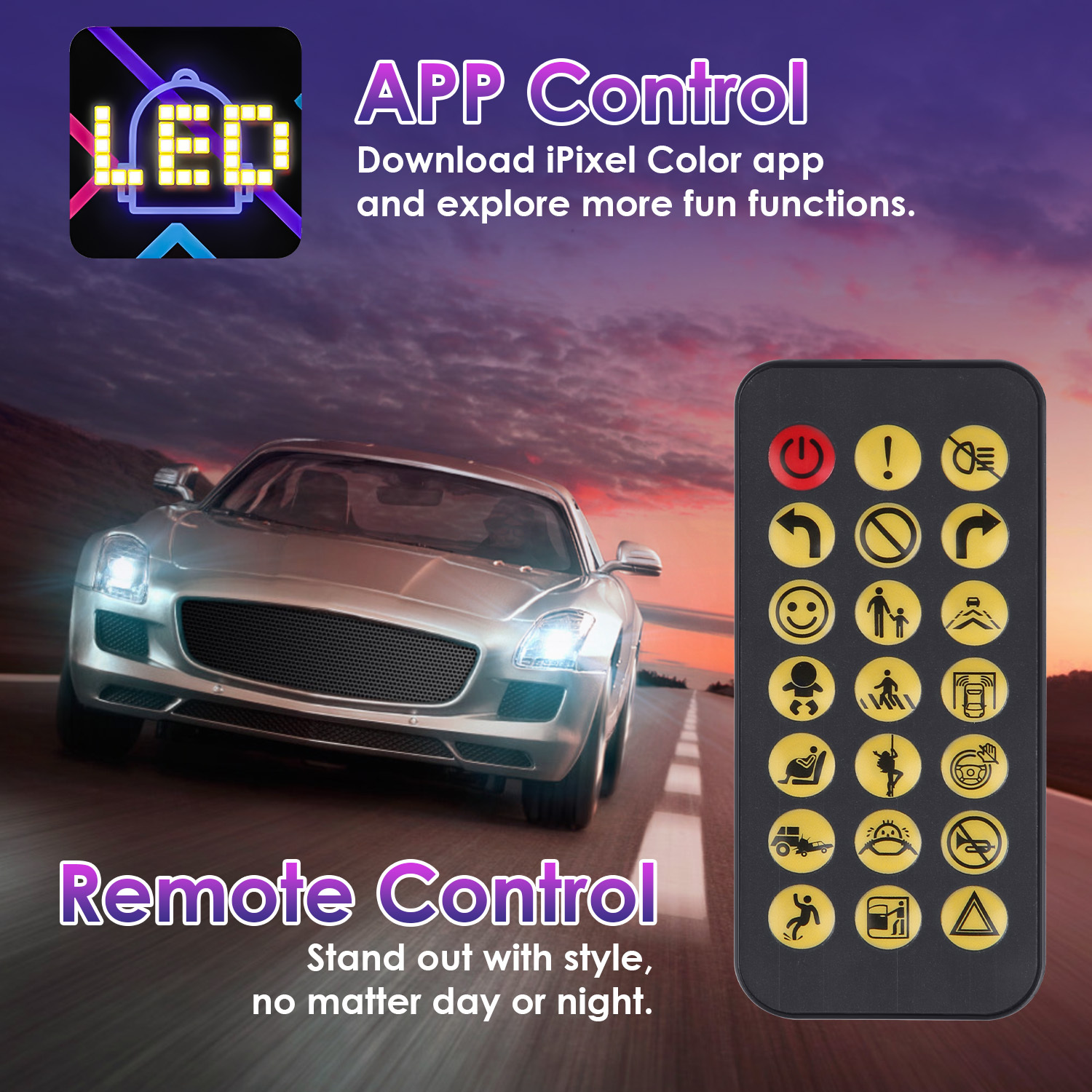 2-Pack 16x96 Programmable Devil Eyes LED Car Signs – Ultra-Thin, APP Control, DIY Text & Animations - Image 5