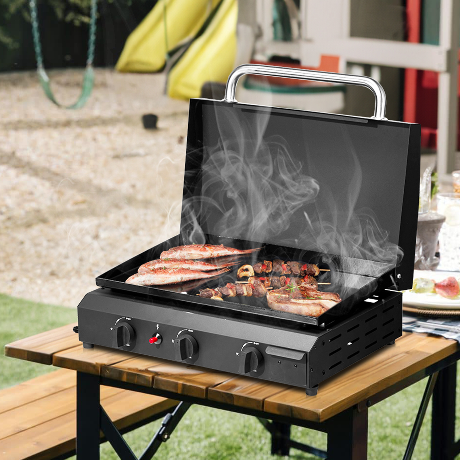 Black Tabletop Gas Grill - Image 8