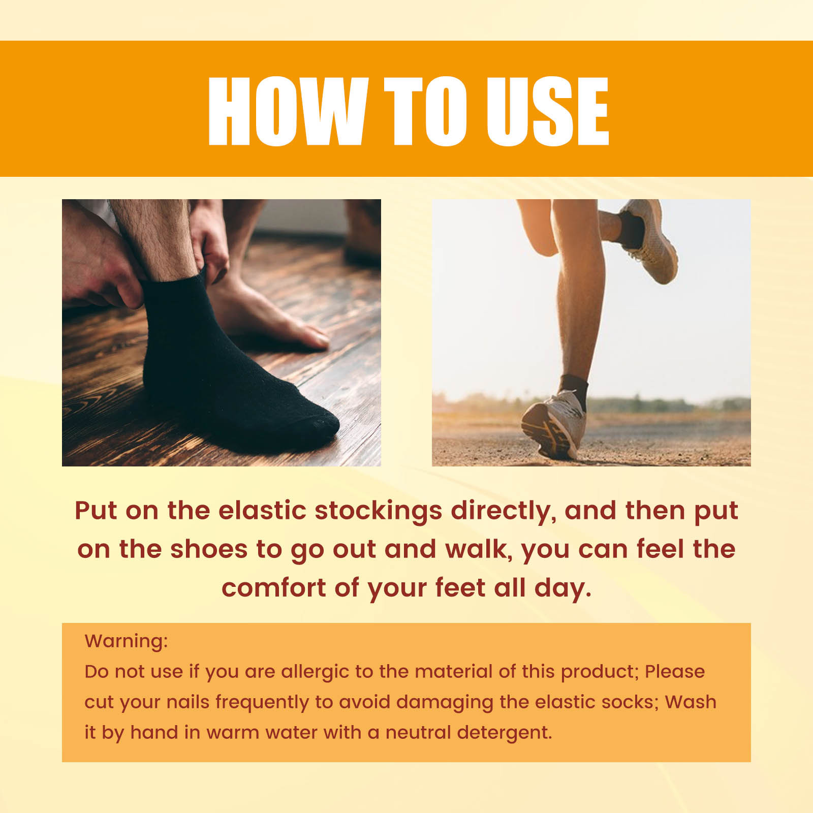 South Moon Ionic Body Shaping Stretch Socks, Outdoor Sports Comfortable Breathable Non-slip Foot Care Elastic Socks - Image 3