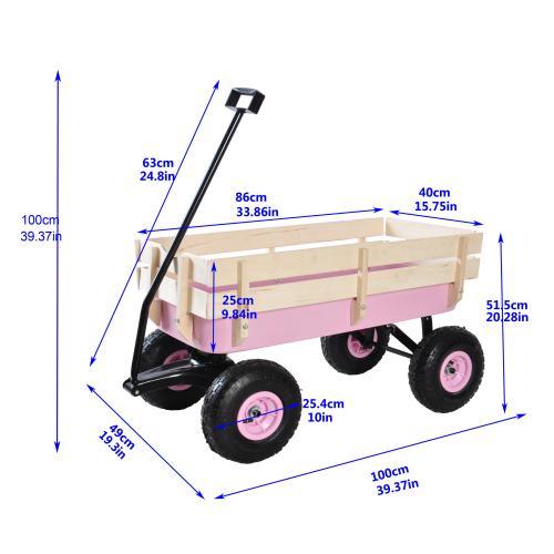 Outdoor Sports Tools Wooden Side Panel Pneumatic Tire Wheelbarrow - Image 5