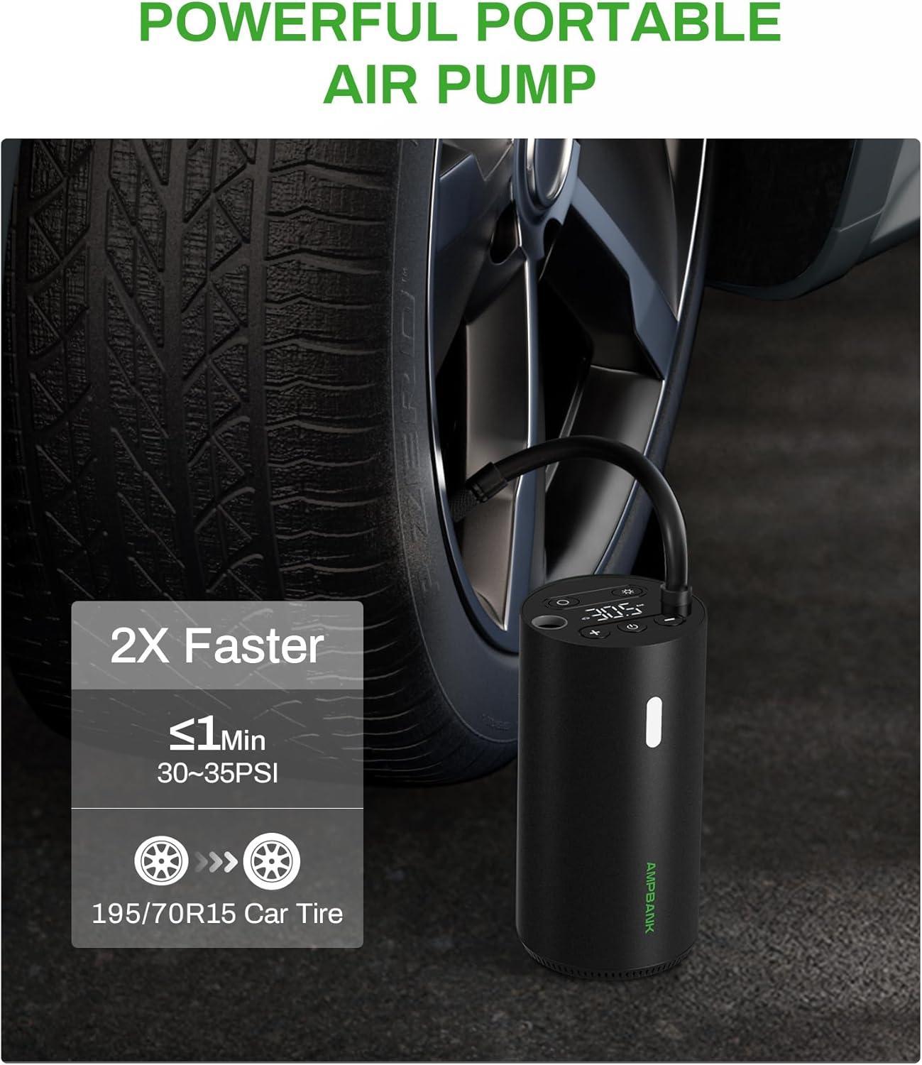 AMPBANK AT004 Smart Tire Air Pump – Portable, LED Screen & Pressure Gauge for Cars, Bikes & Balls - Image 8