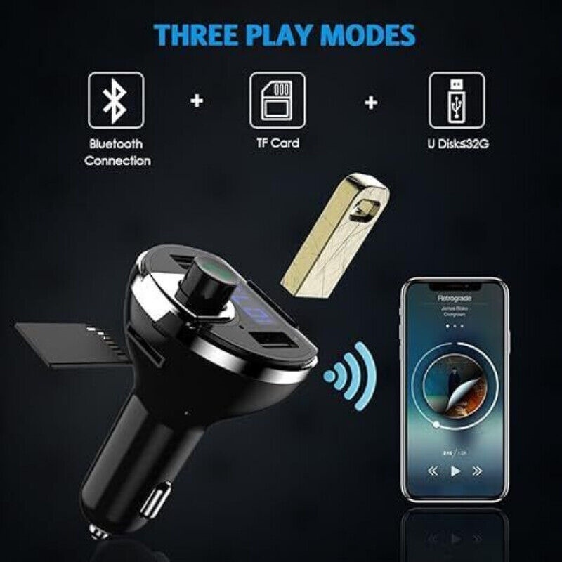 Car Bluetooth T20 Hands-free FM Transmitter MP3 Player Phone Charger - Image 5