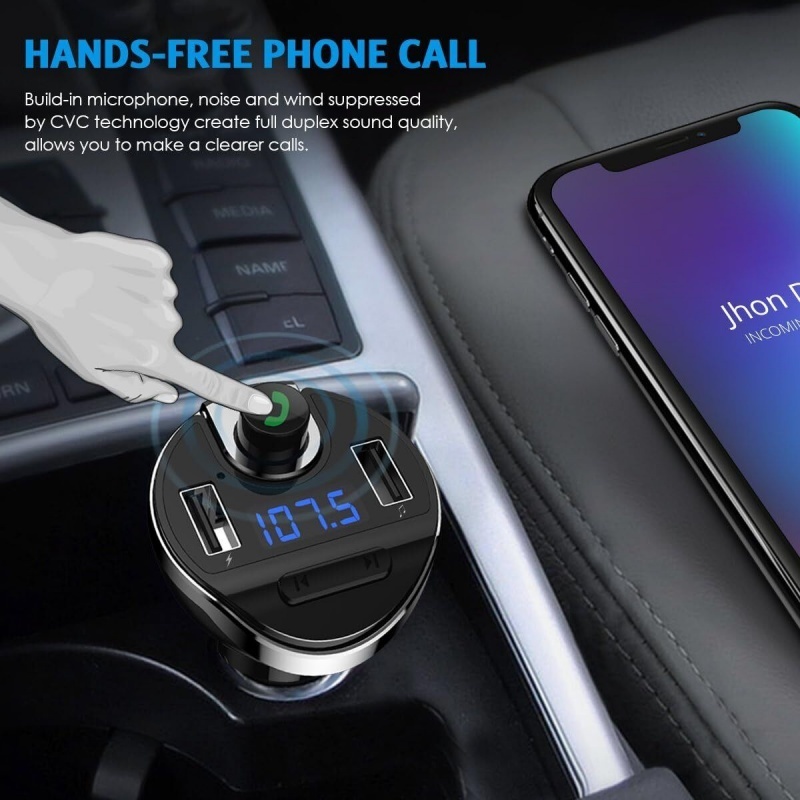 Car Bluetooth T20 Hands-free FM Transmitter MP3 Player Phone Charger - Image 6