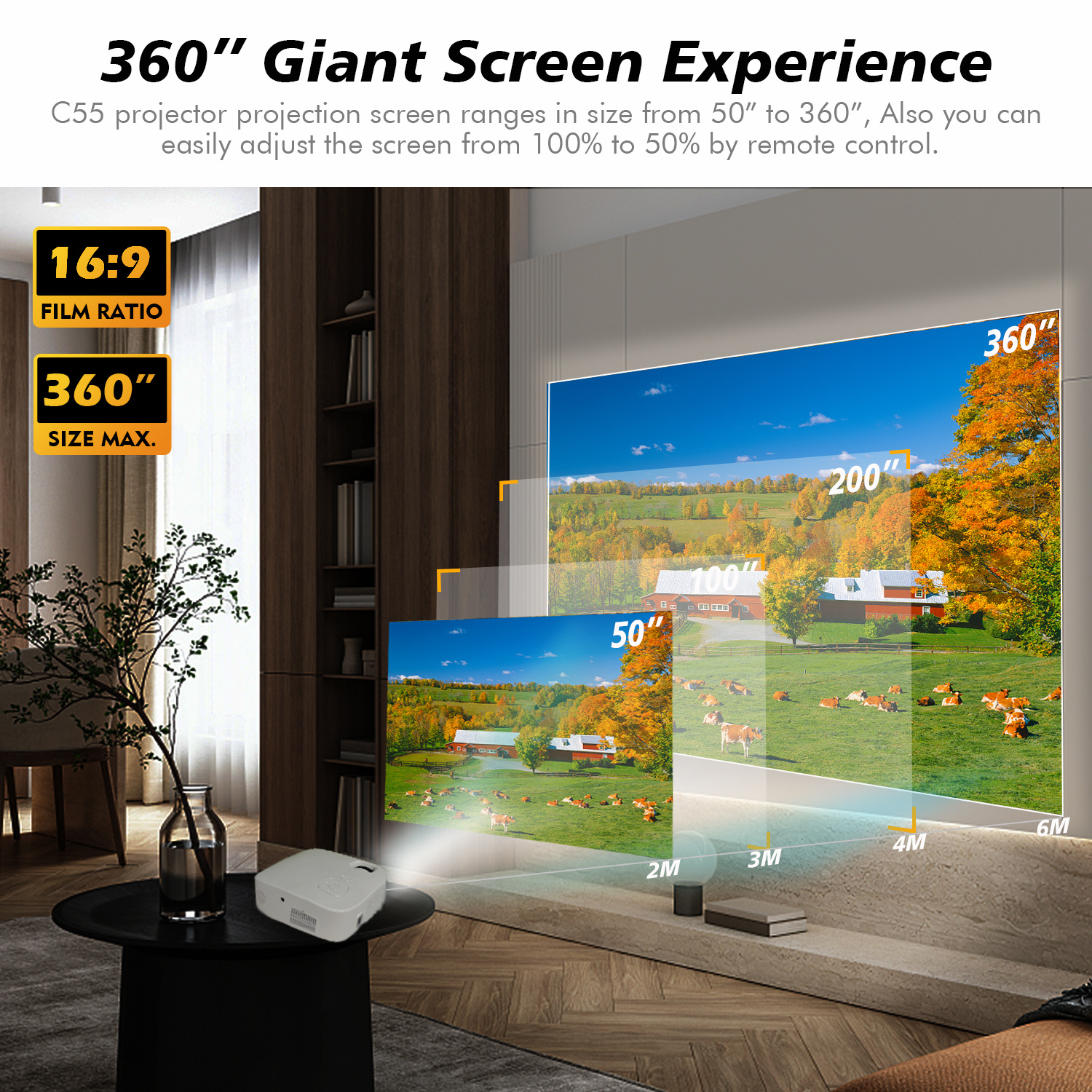 4K 5G Bluetooth Projector, Native 1080P 4D Keystone Outdoor Movie Projector - Image 8