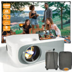 4K 5G Bluetooth Projector, Native 1080P 4D Keystone Outdoor Movie Projector