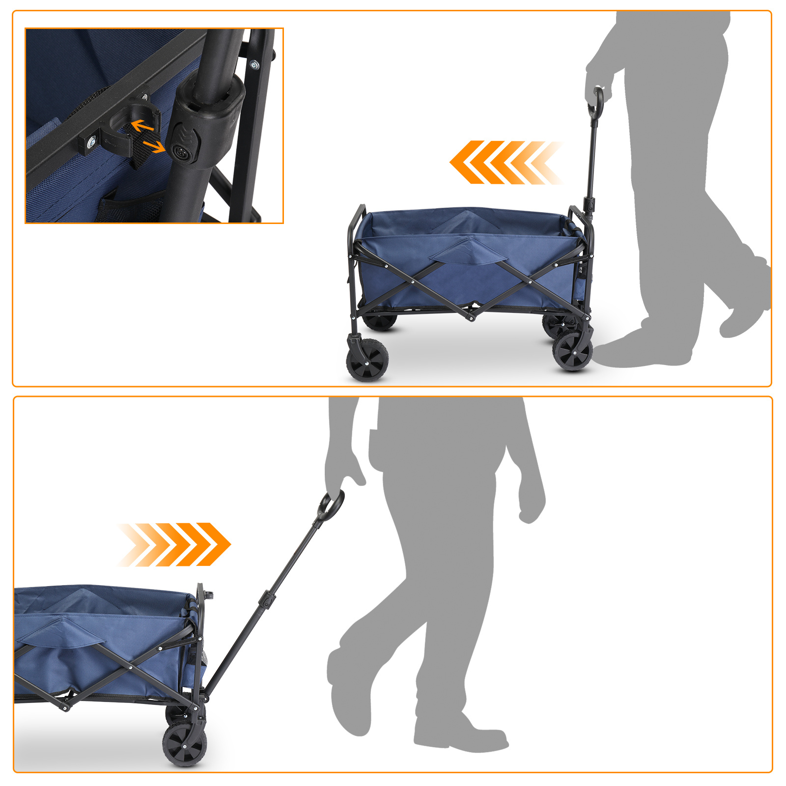 29"x18"x33" Folding Wagon with Wheels - Image 7