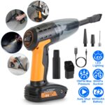 1Pc 4-in-1 Cordless Car Vacuum & Tire Inflator – 150PSI, LED Light, Digital Display
