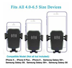 Qi Wireless Fast Charging Car Charger Mount Holder Stand 2 In 1 For Cell Phone