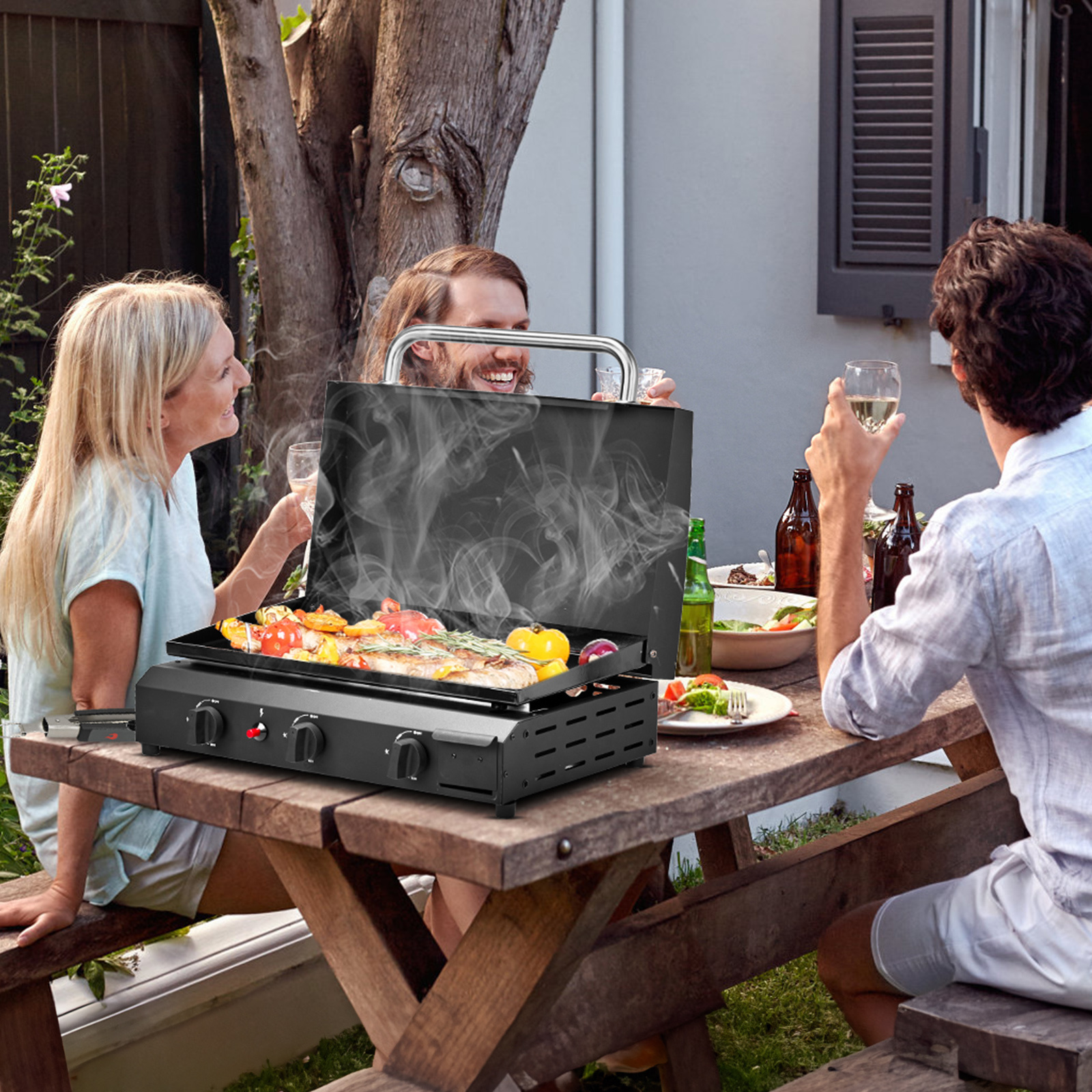 Black Tabletop Gas Grill - Image 4