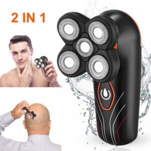 4D 5-Floating Head Rotary Shaver – IPX7 Wet & Dry, Rechargeable, Beard Trimmer for Men