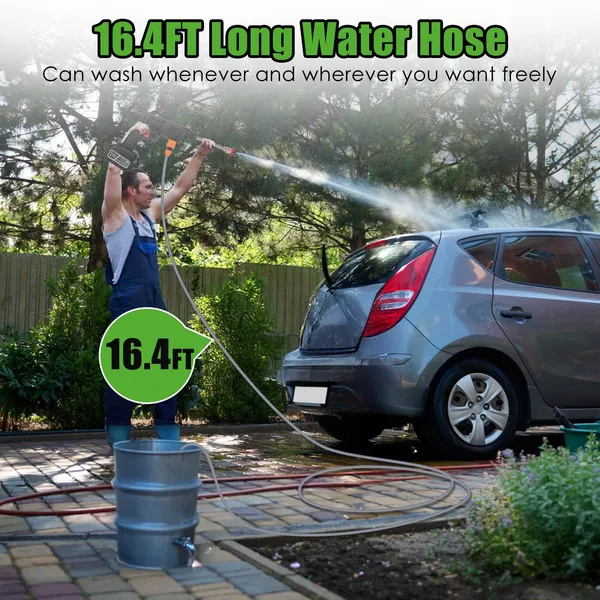 Cordless Pressure Washer 400PSI – 21V 1200mAh Battery, Foam Bottle & Nozzle for Car Cleaning - Image 7