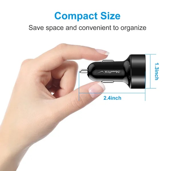 Dual USB Car Charger Adapter Aluminum Alloy Fast Car Charging - Image 4