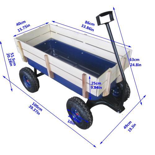 Outdoor Sports Tools Wooden Side Panel Pneumatic Tire Wheelbarrow - Image 9