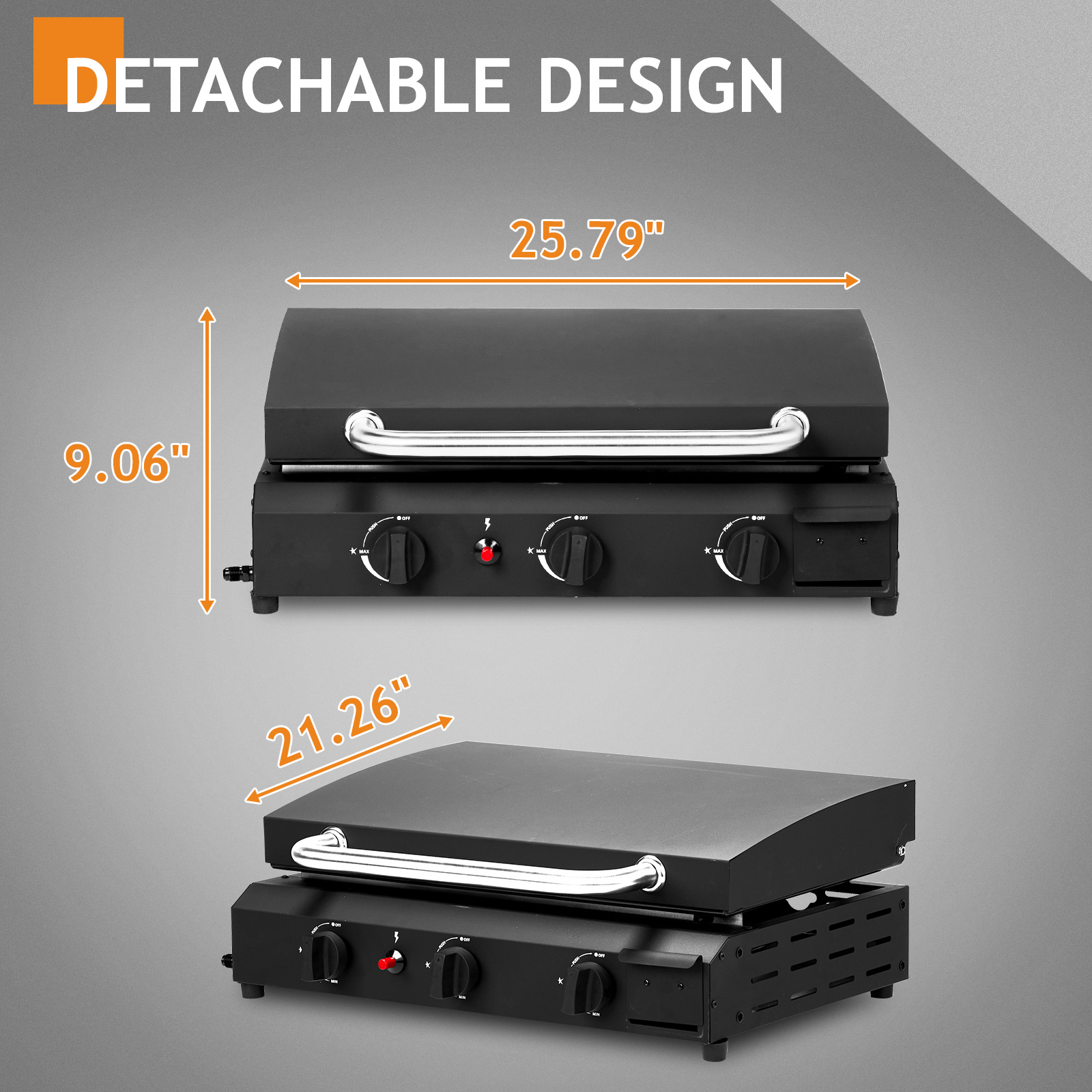 Black Tabletop Gas Grill - Image 9