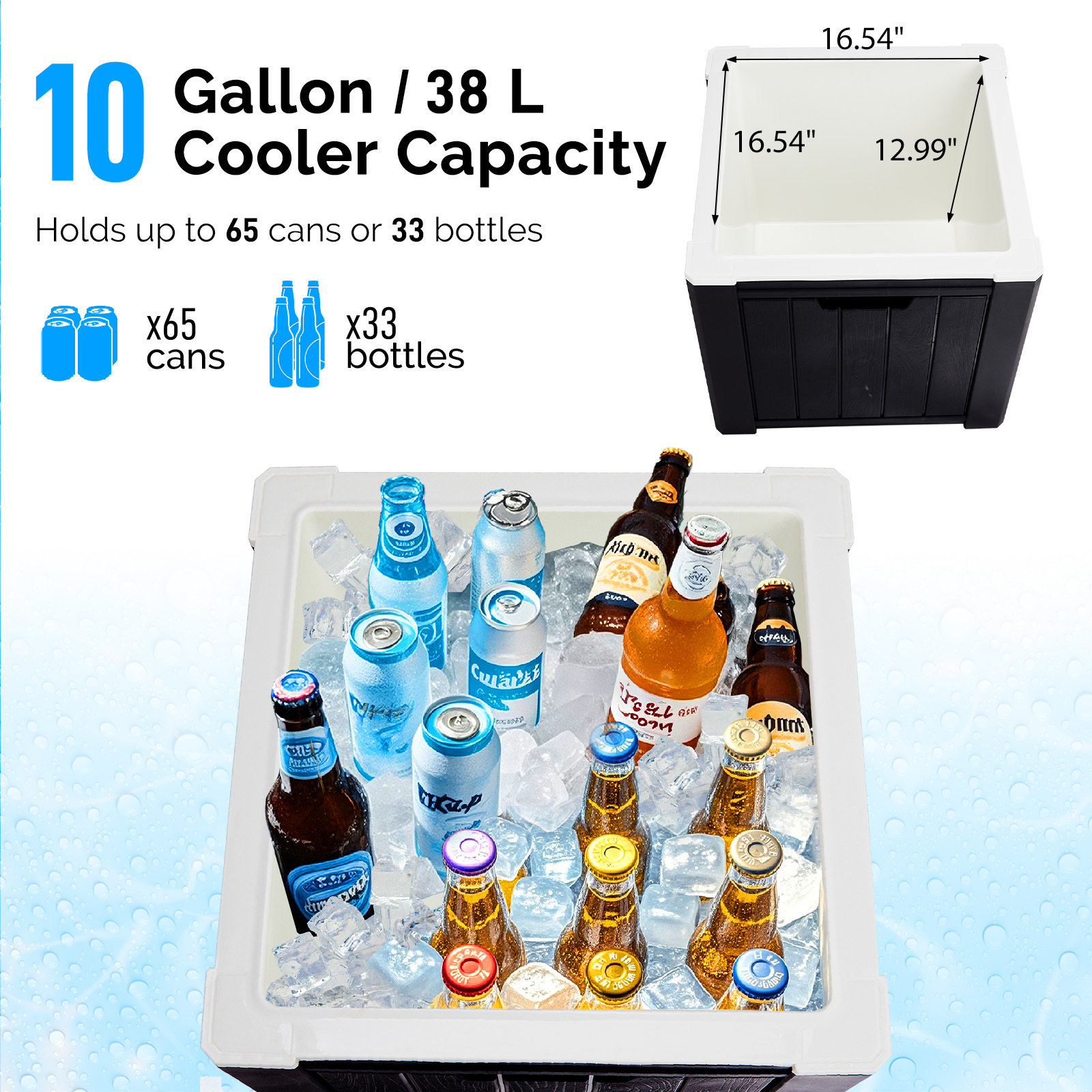 Multi-purpose Ice Cooler Outdoor Cocktail Side Table For Camping - Image 5