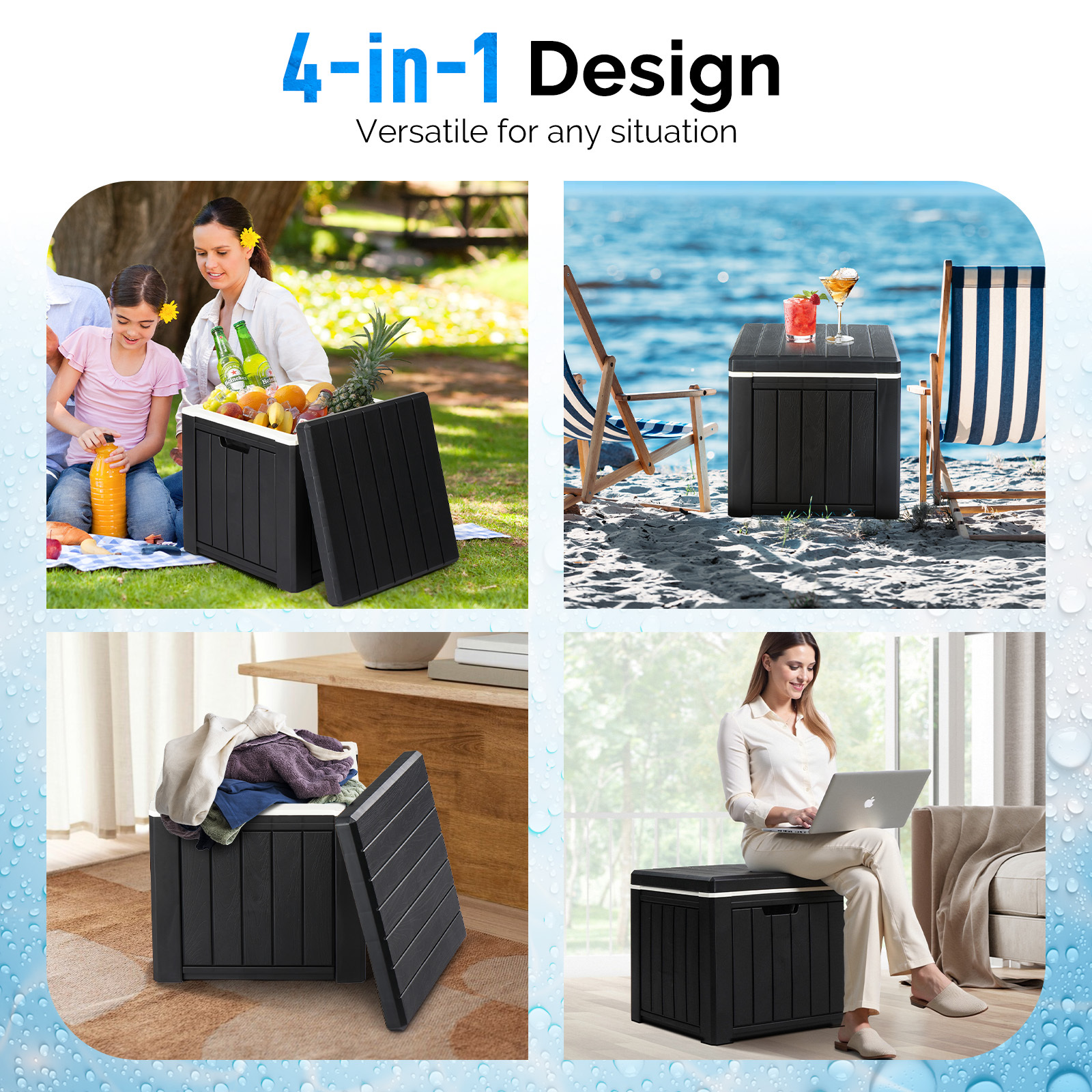 Multi-purpose Ice Cooler Outdoor Cocktail Side Table For Camping - Image 7