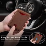 Men’s Slim RFID Brown Bifold Wallet – Holds 11 Cards, ID Window, Money Pocket