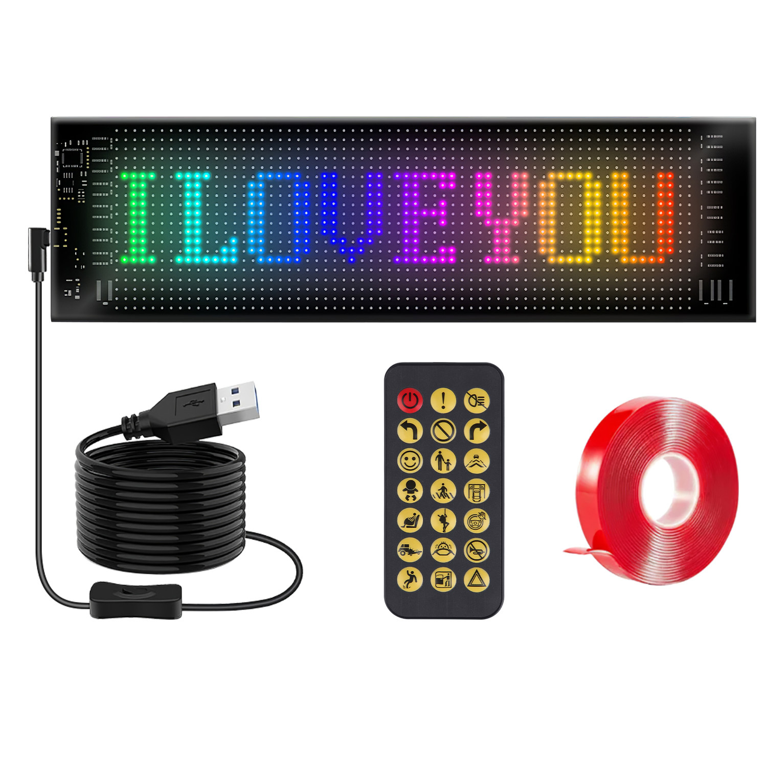 2-Pack 16x96 Programmable Devil Eyes LED Car Signs – Ultra-Thin, APP Control, DIY Text & Animations - Image 7