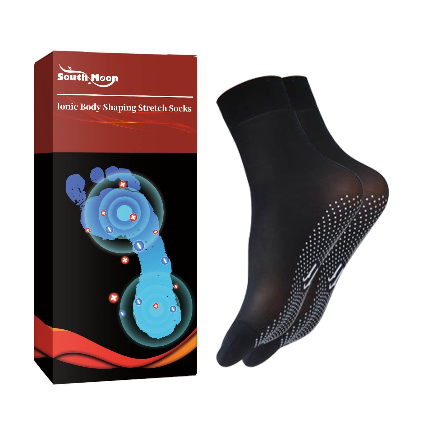 South Moon Ionic Body Shaping Stretch Socks, Outdoor Sports Comfortable Breathable Non-slip Foot Care Elastic Socks - Image 4