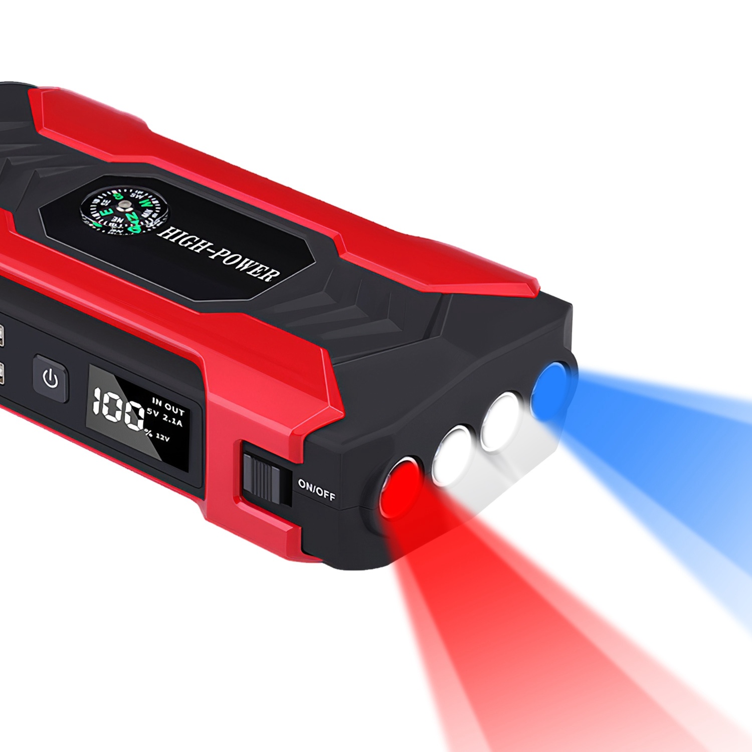 1Pc 4-in-1 Cordless Car Vacuum & Tire Inflator – 150PSI, LED Light, Digital Display - Image 3