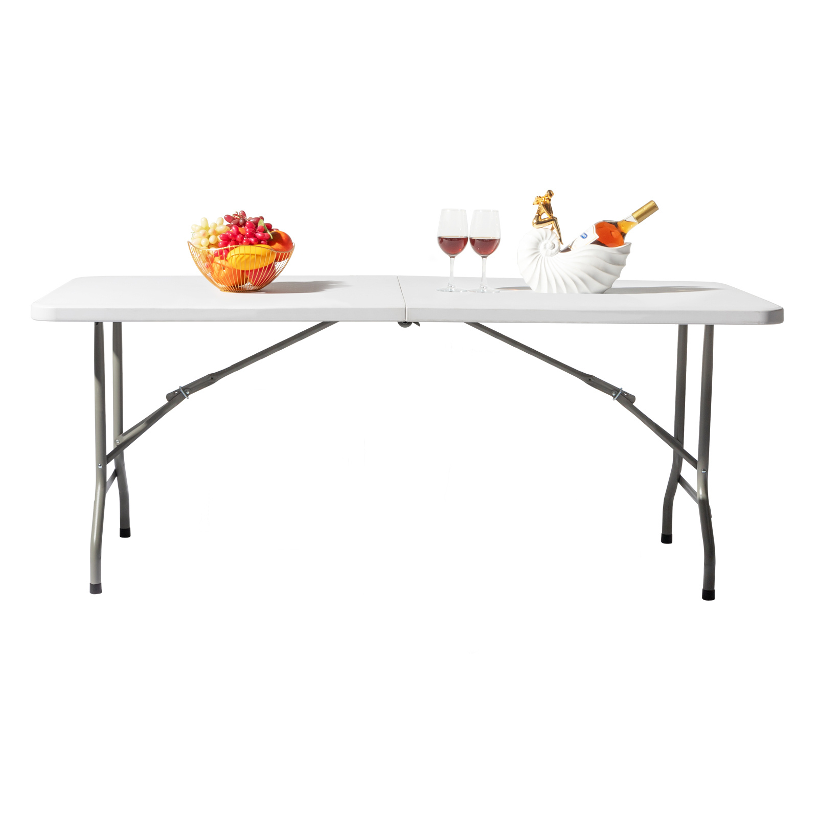 Lightweight Plastic Folding Rectangular Table For Outdoor Lounging - Image 3
