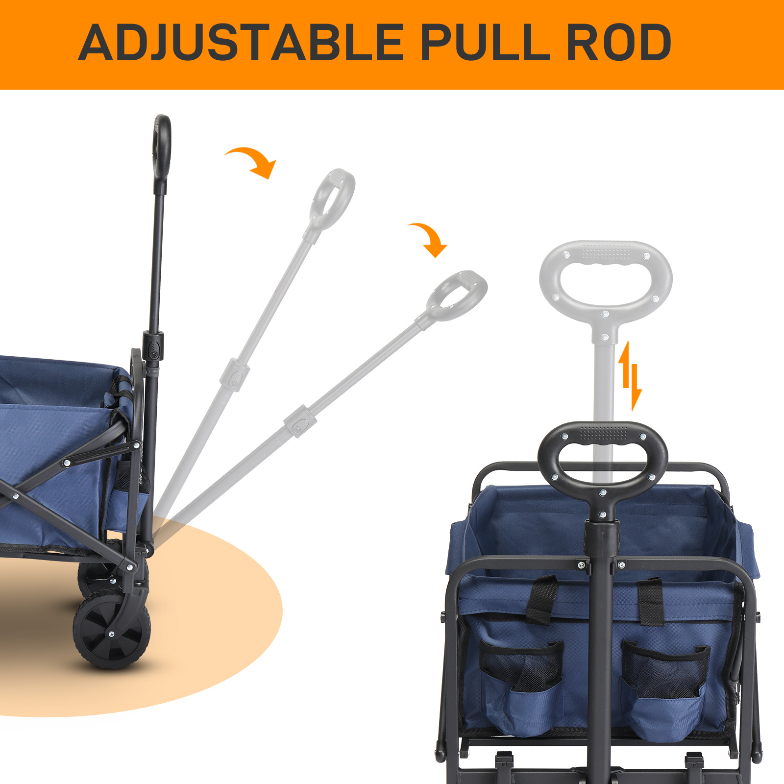 29"x18"x33" Folding Wagon with Wheels - Image 5
