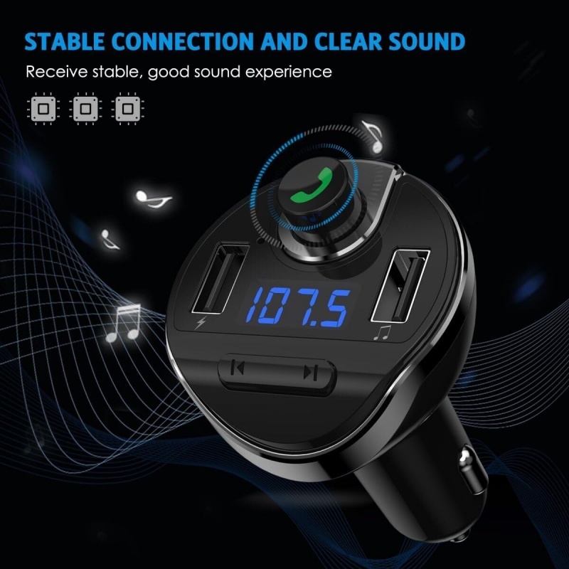Car Bluetooth T20 Hands-free FM Transmitter MP3 Player Phone Charger - Image 8