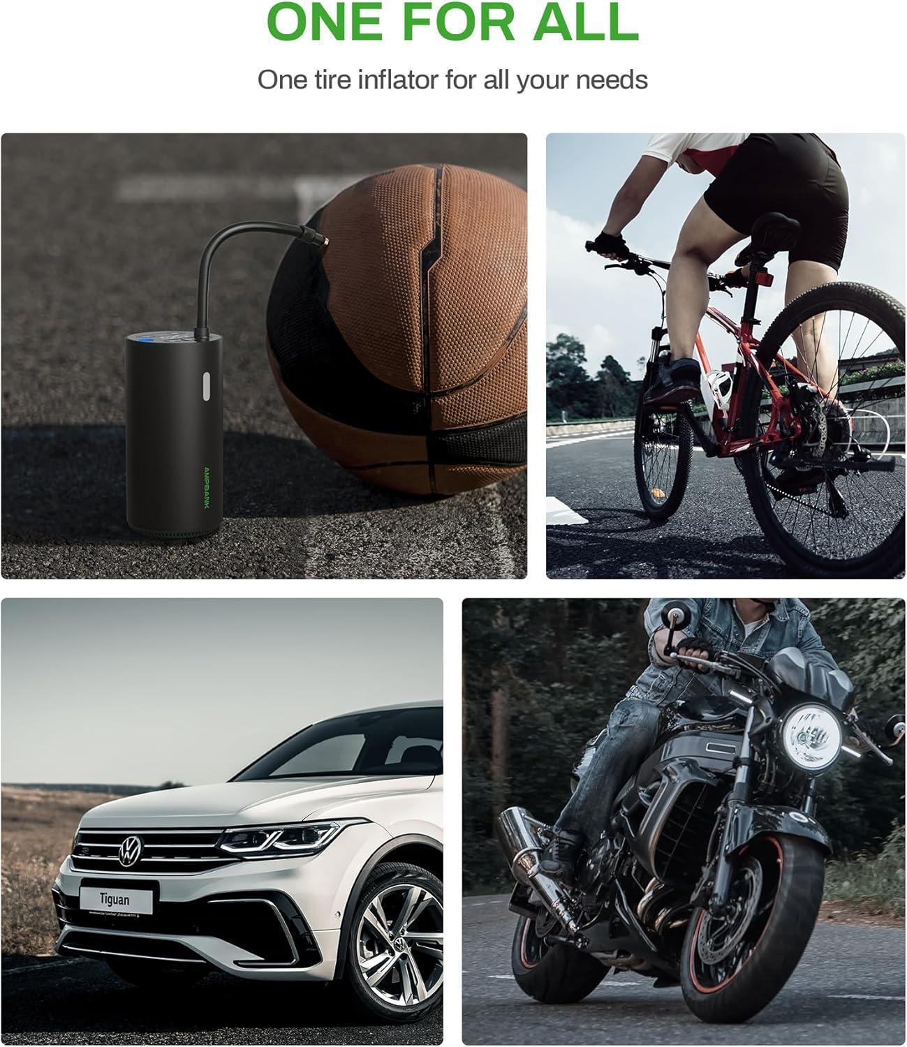 AMPBANK AT004 Smart Tire Air Pump – Portable, LED Screen & Pressure Gauge for Cars, Bikes & Balls - Image 4