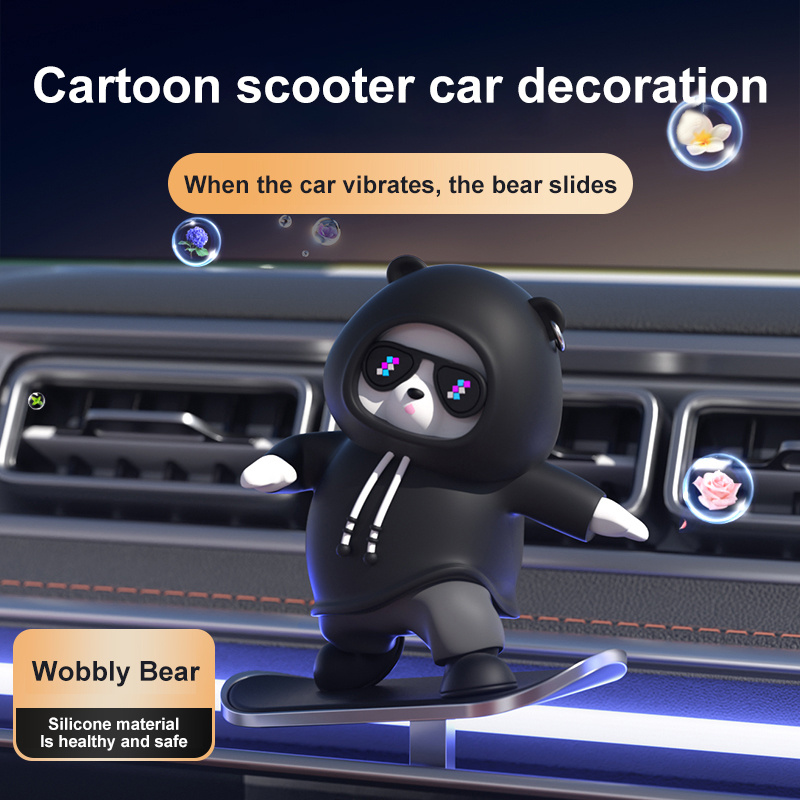 Skateboarding Bear Car Ornament – High-Temp Resistant, Exquisite Craftsmanship - Image 6