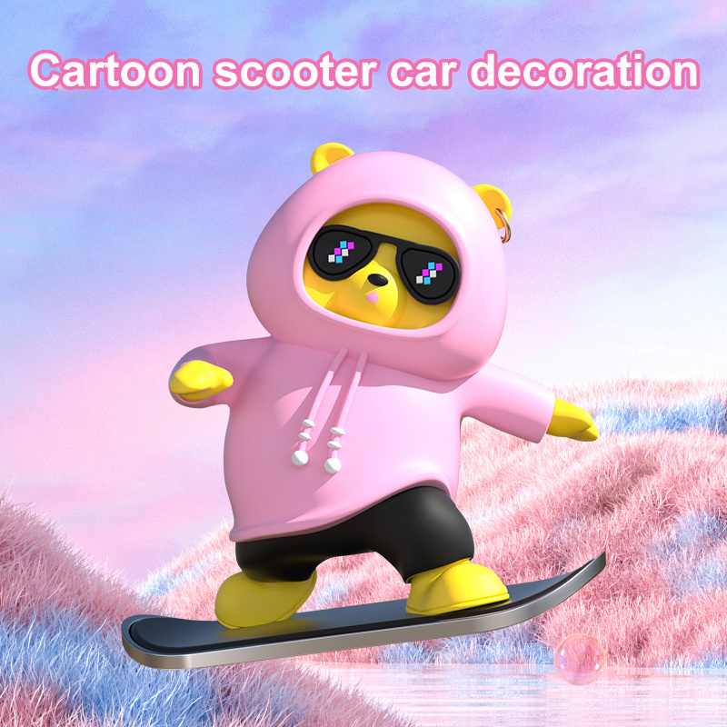 Skateboarding Bear Car Ornament – High-Temp Resistant, Exquisite Craftsmanship - Image 9