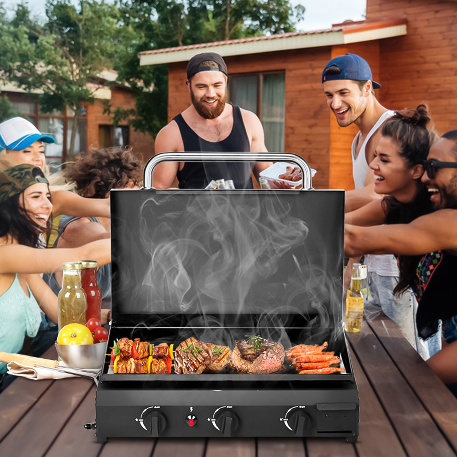 Black Tabletop Gas Grill - Image 7