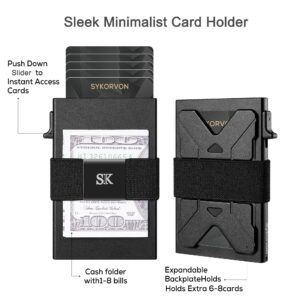 Slim Metal RFID Wallet for Men, Aluminum Card Holder with Money Band, Holds 12 Cards + Cash