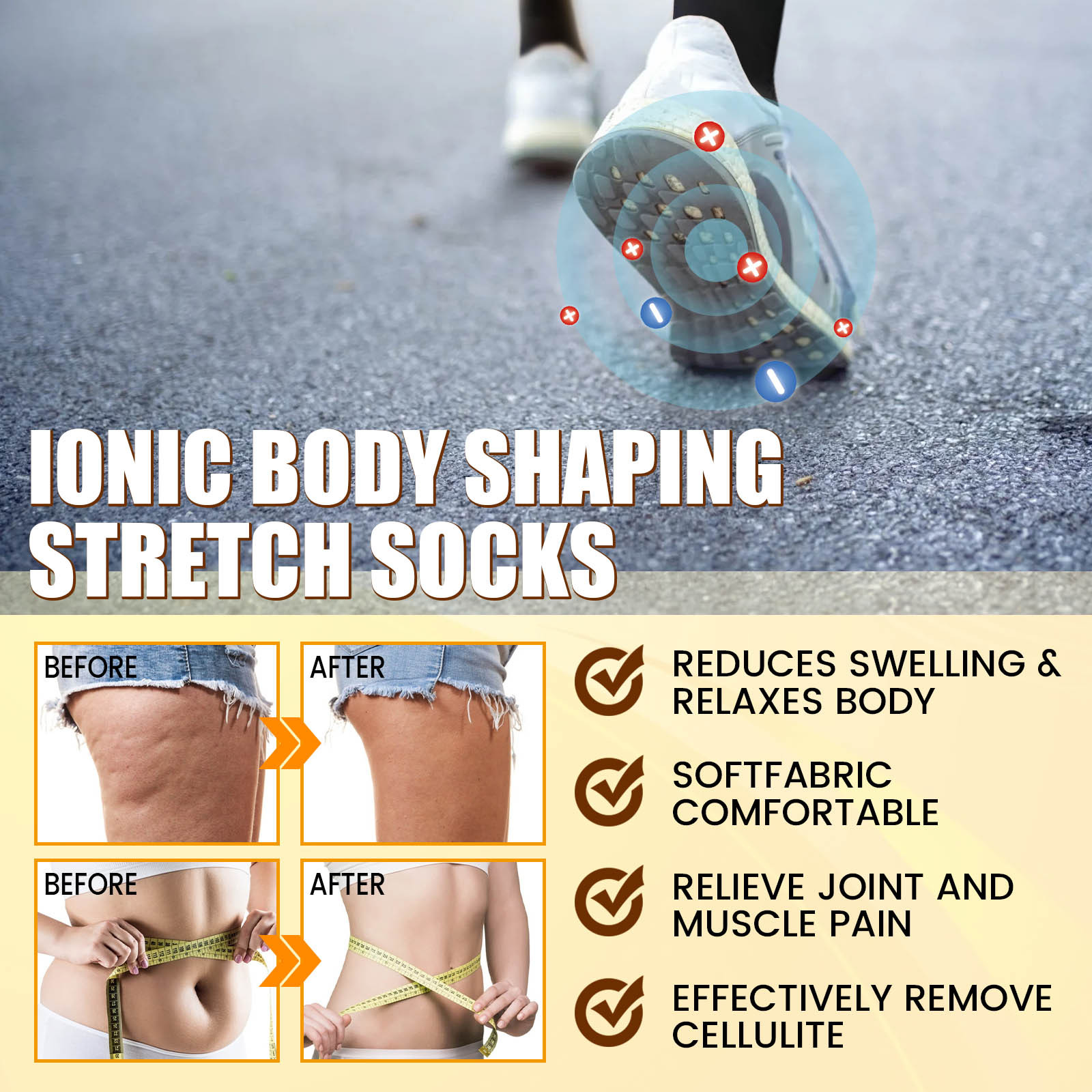 South Moon Ionic Body Shaping Stretch Socks, Outdoor Sports Comfortable Breathable Non-slip Foot Care Elastic Socks - Image 7