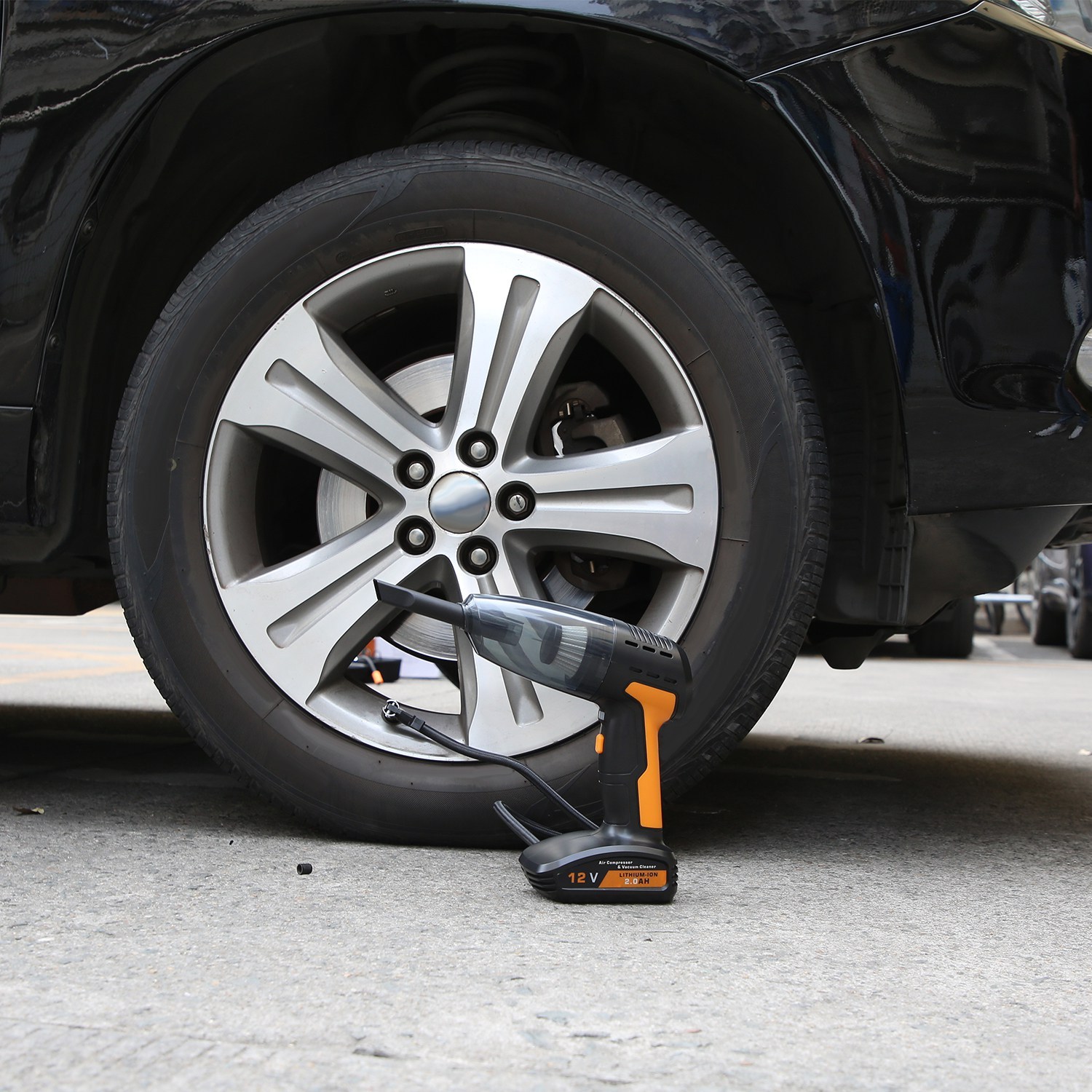 1Pc 4-in-1 Cordless Car Vacuum & Tire Inflator – 150PSI, LED Light, Digital Display - Image 9